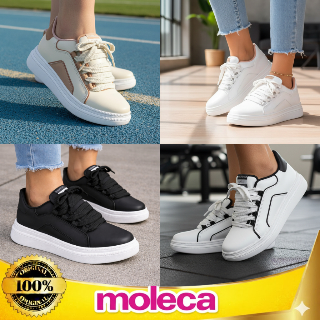 Tênis Moleca Feminina Cadarço Bold Laces Casual Chunky Flatform  Urbano Confortável Original