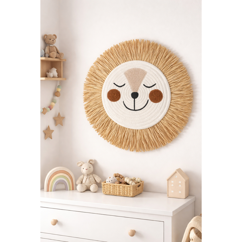 Decoração De Parede Quarto Infantil Leão Enfeite Boho em Oferta na Shopee