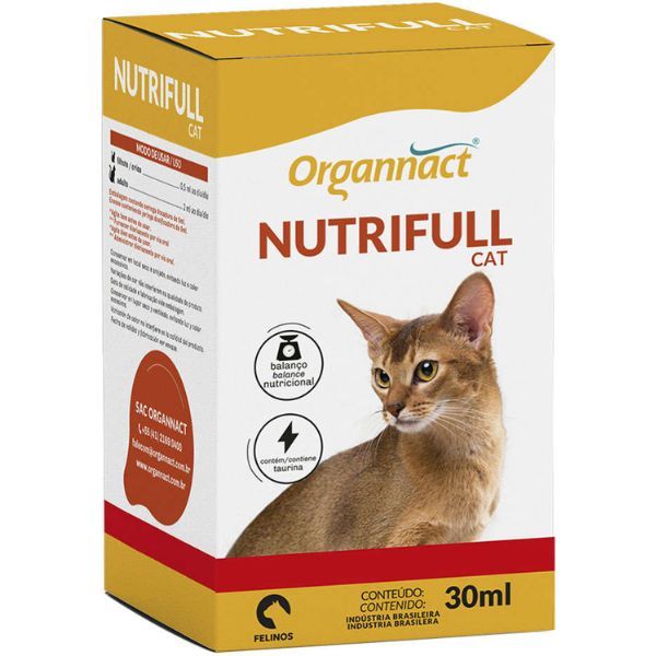 Nutrifull Cat 30ml Suplemento Gatos Apitite Organnact 30 ml em Oferta na Shopee