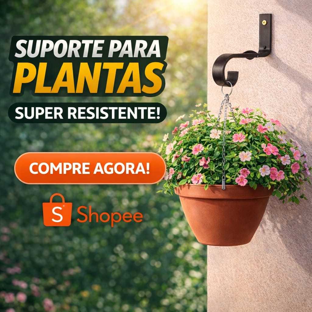 Suporte para Plantas em Ferro Reforçado 18cm Gancho de Parede para Vasos e Samambaias