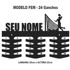 Porta Medalhas Voleibol Com Nome Personalizado FEM - MAS MDF Vazado