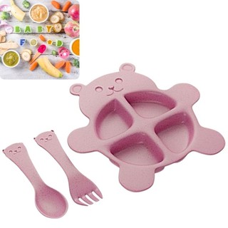 kit Pratinho Lyor Introdução Alimentar Refeição Colher Garfo Seguro bebê Infantil Prato Livre Bpa