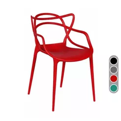 Cadeira de Jantar Allegra Preta Moderna Resistente com proteção UV Cozinha Jardim Área Gourmet Empilhavél