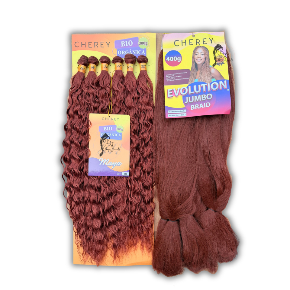 Kit Gypsy Maya + Jumbo  Cabelo Cacheado Bio Orgânico Maya 300g 60cm - Cherey