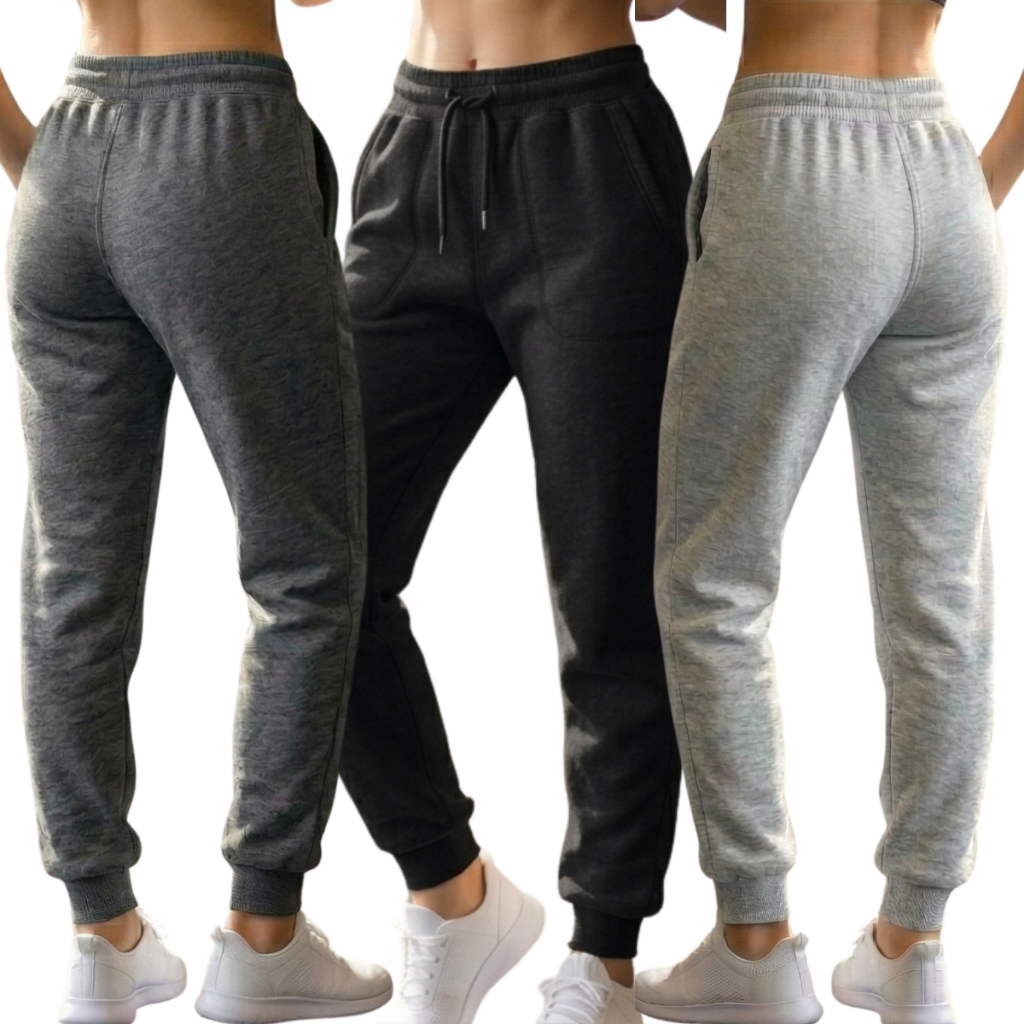 Calça Moletom  2 ou 3 Peças Feminina Peluciada Inverno Quentinha grossa bolso cintura alta
