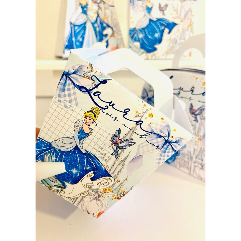 KIT FESTA PEGUE E MONTE CINDERELA Personalizado  Lembrancinhas - Caixinha Personalizadas