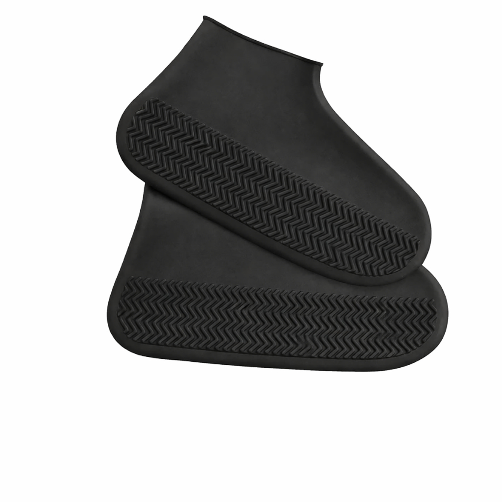 Bota Silicone Protetora Sapato Chuva Lama Impermeável Antiderrapante Discreta Preta