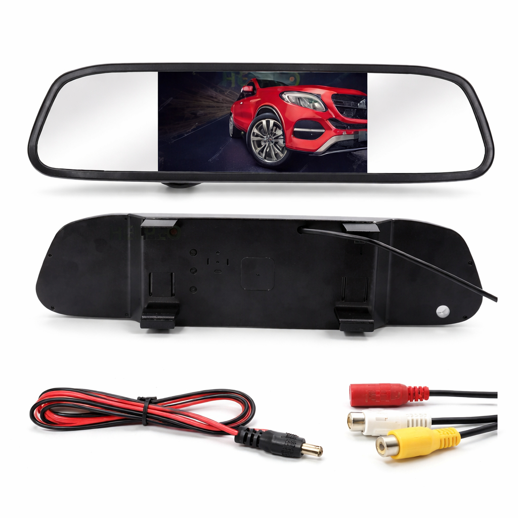 Espelho Retrovisor Monitor Tela Lcd 4.3" Visor Veicular 12V