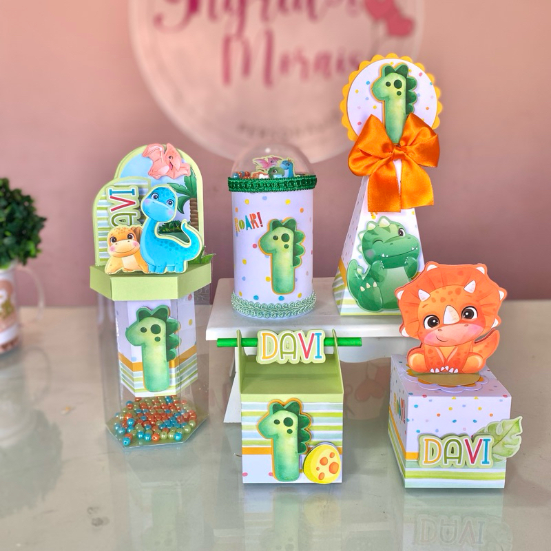 kit caixas personalizadas - Dino baby | personalizados para festas e aniversários | Festa dinossauro | lembrancinhas
