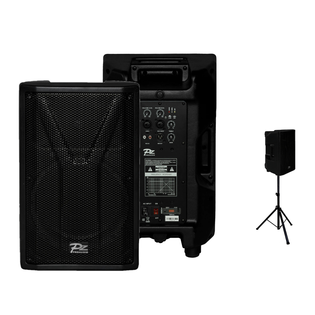 Caixa Som Ativa Profissional PZ YAC  250W, 400W ou 500W rms + SB300 (suporte para caixa)