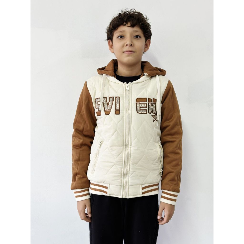 Jaqueta Infantil Masculina Inverno Premium com Capuz Estilo College