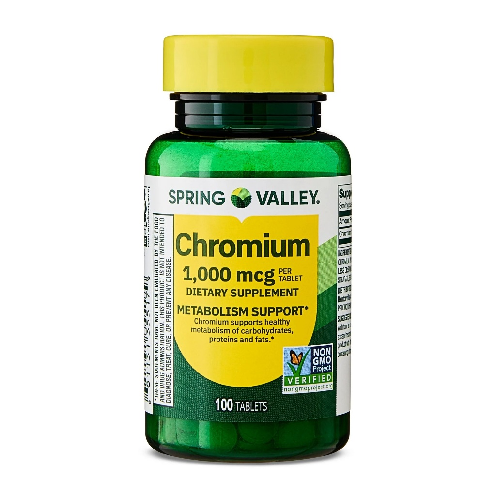 Chromium 1,000mcg 100 Tabletes Spring Valley