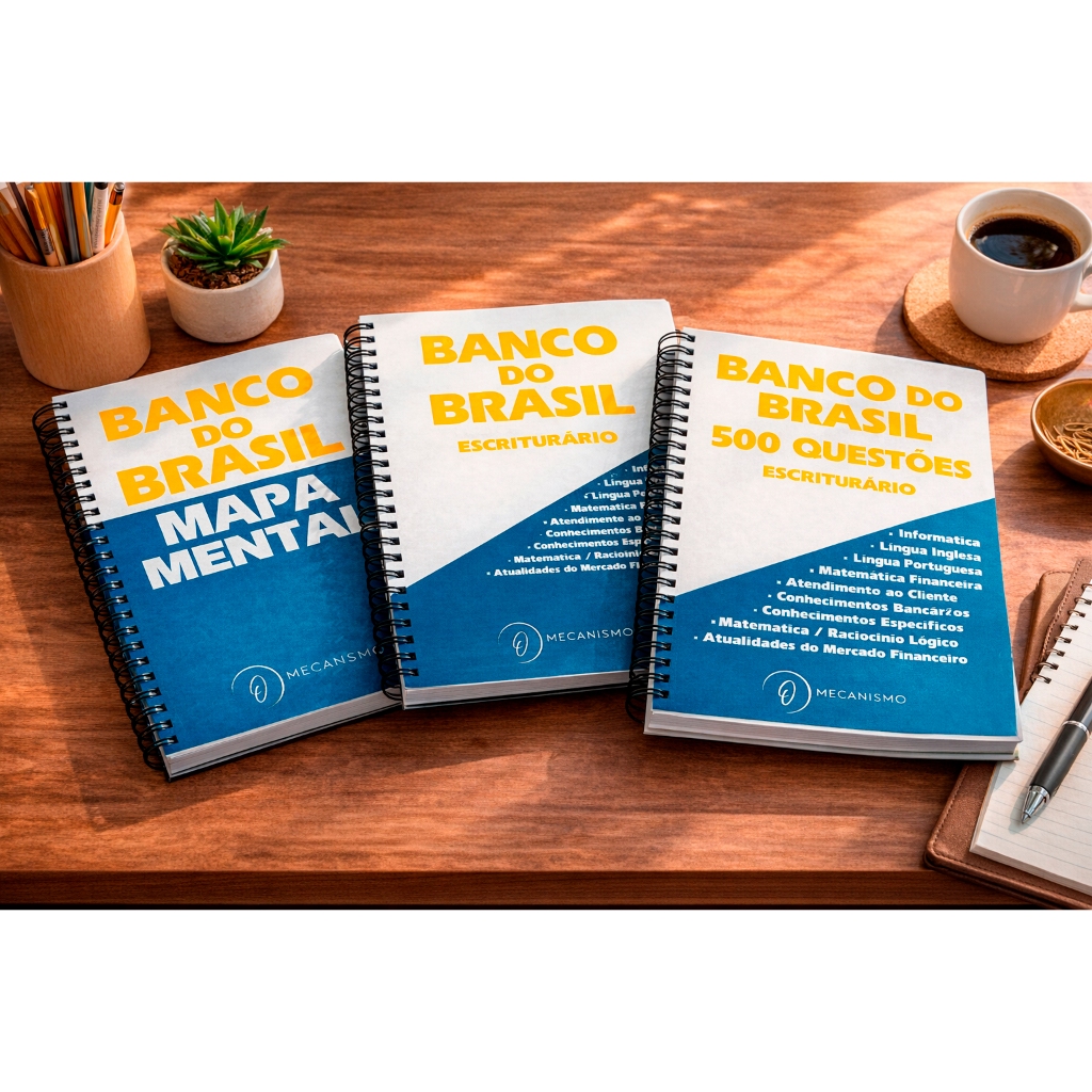 KIT BANCO DO BRASIL 2026 COMPLETO – 3 APOSTILAS + 500 QUESTÕES + MAPA MENTAL | ATUALIZADO EDITAL