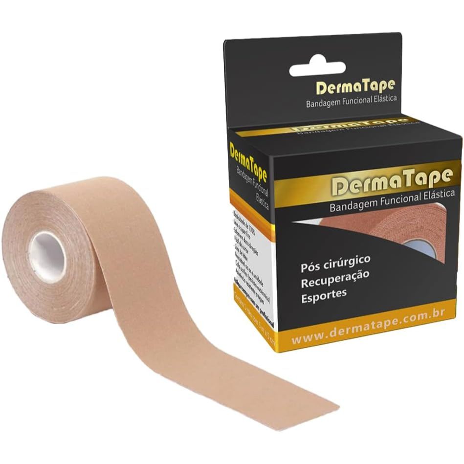 Fita Kinésio Taping Bandagem Kinesio Funcional Elástica 5cm x 5mt Dermatape