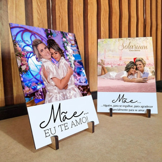 Quadro de Mesa Personalizado  - Presente Dia Das Mães - 15x21 C/SUPORTE Com Sua Foto