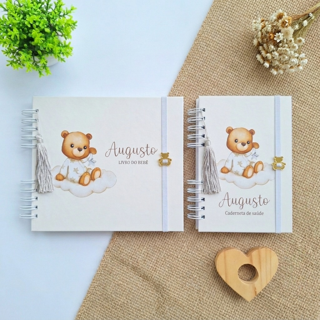 Kit livro e caderneta Urso João