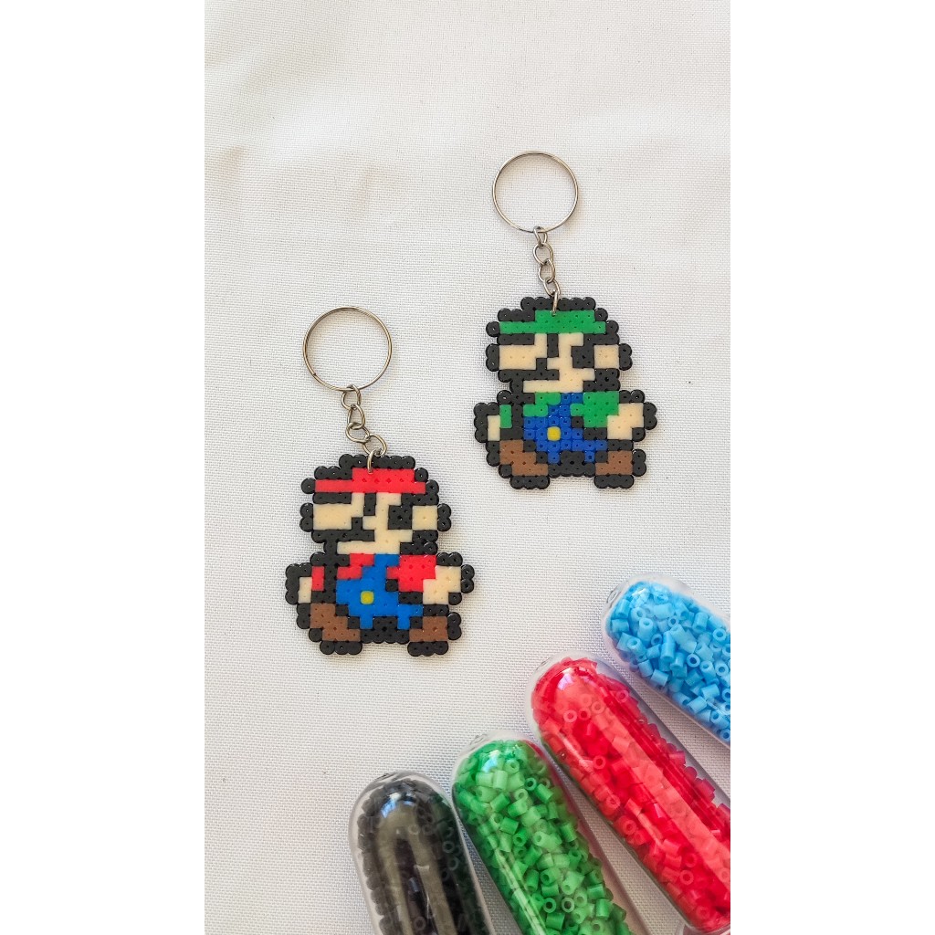 CHAVEIRO SUPER MARIO E LUIGI WALKING NERD GEEK GAMER PIXEL ART