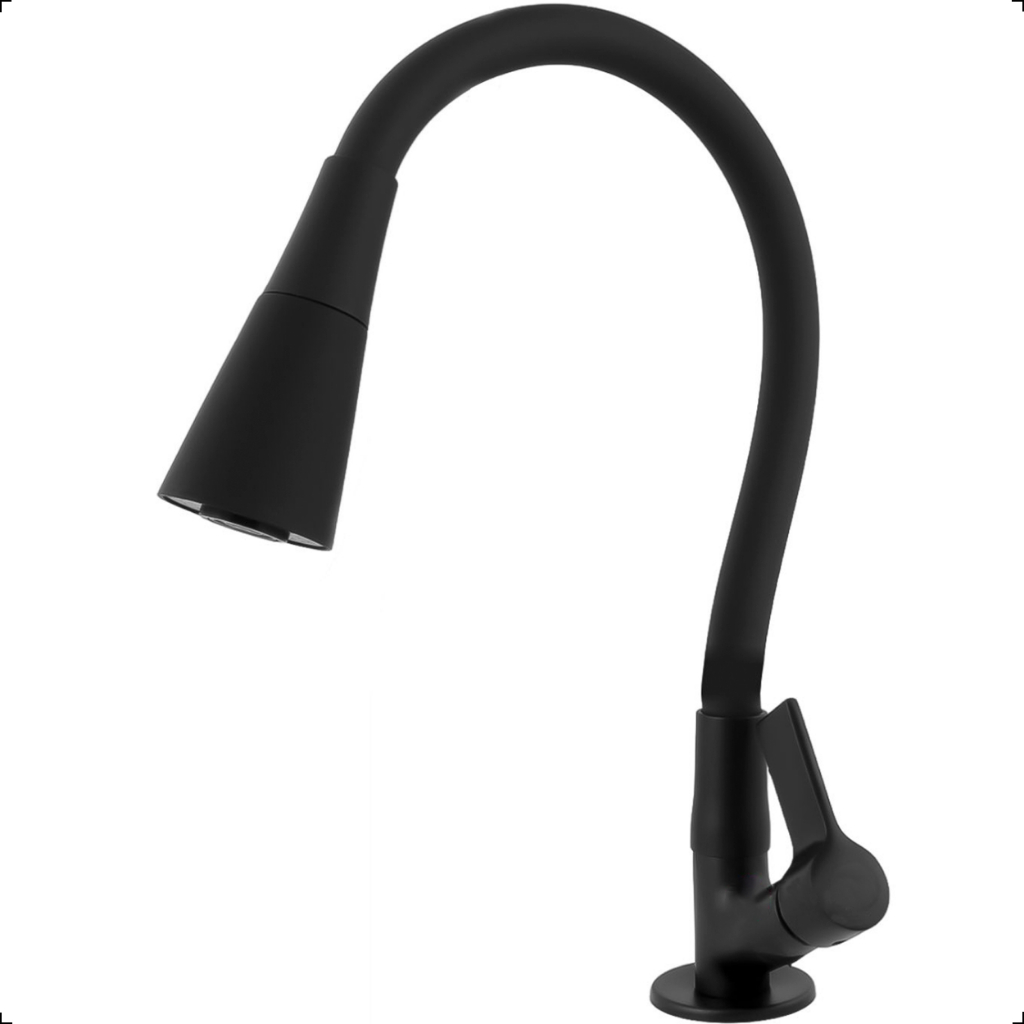 Torneira Gourmet Cozinha Mesa Bancada Pia Flexível Mix Preta