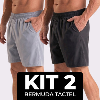KIT 2 BERMUDA MAURICINHO TACTEL COM ELASTANO ACADEMIA