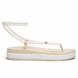 Sandália Chinelo Papete Feminina Flat Plataforma Cordão De Amarrar Na Perna Macia Confortável Birken Tendência de Verão