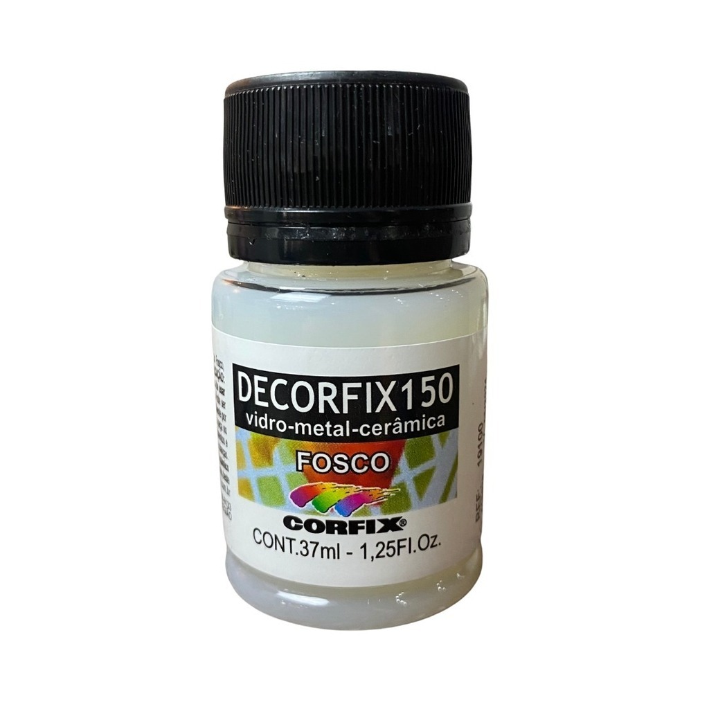 Verniz Decorfix 150 Incolor Fosco Corfix 37ml para Vidro Metal Cerâmica