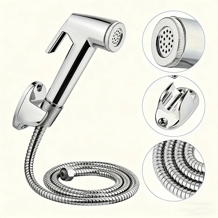 Ducha Higiênica Para Banheiro Completa Luxo Inox núcleo da válvula de cobre 1,2m Chuveirinho