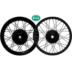 Par ARO 17 Roda Jante APop 100/110i Montada Ferro Preto 4mm