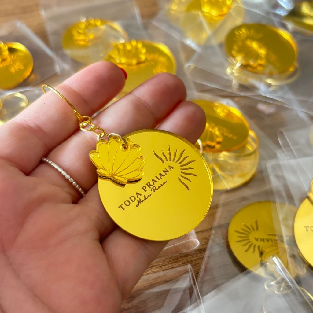 Chaveiro Personalizado Com Aplique Brinde Lembrancinha Mimo Loja Cliente Festa Acrílico Espelhado