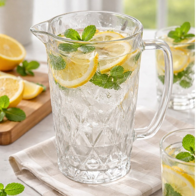 Jarra de Vidro Diamond Transparente – 1,2 L