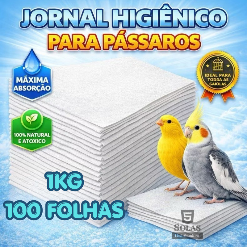 TAPETE HIGIÊNICO PARA GAIOLAS BIODEGRADAVEL 100 FOLHAS ENVIO IMEDIATO