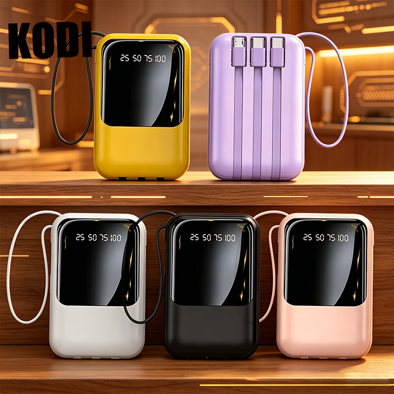 Power Bank 10000mAh Sem Fio Magsafe para iPhone/Android, 4 Cabos Integrados, Tela LCD e Carregamento Rápido A6