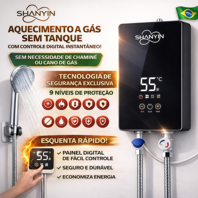 【SHANYIN】Elétrico De Água Versátil 5500w 220v  Adequado tanto para chuveiro quanto para pia