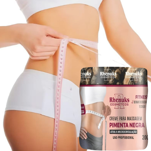 creme seca barriga pimenta negra 200g redutor de medidas e estrias e celulites