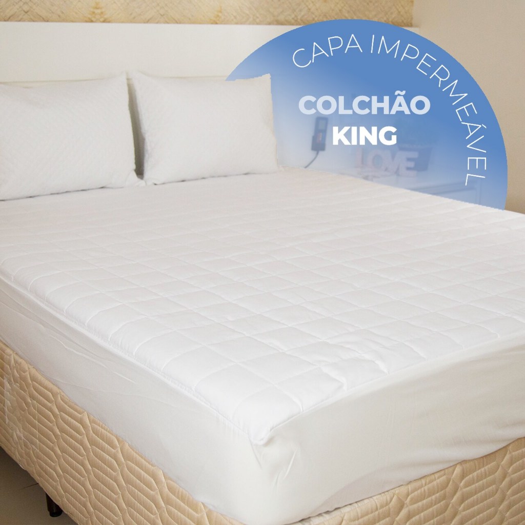 Capa Protetora de Colchão King Impermeável Sonopillow Antiácaro Antialérgica Silenciosa C/ Elástico