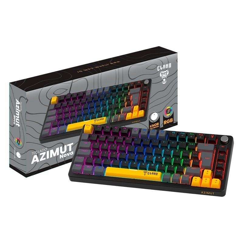 TECLADO AZIMUT NOVA - TECLADO MECÂNICO GAMER 75% CLANM