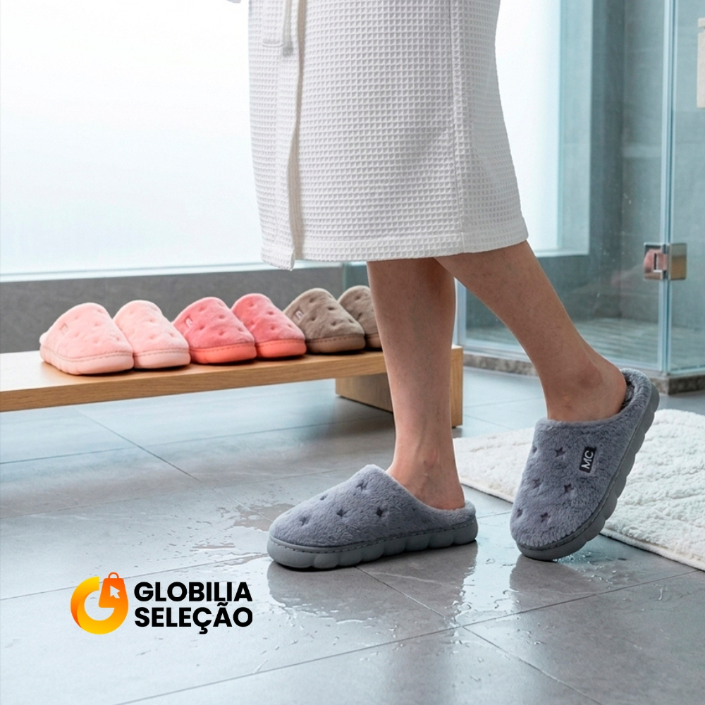 Pantufa Chinelo De Casa Masculina Feminina Adulta  Confortável Estrela Inverno FTX9097EST