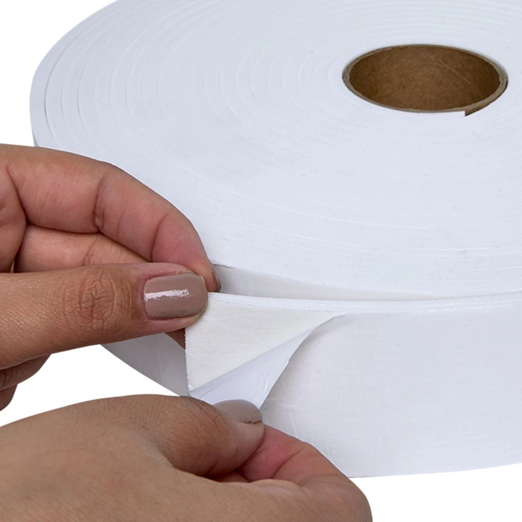 Fita de EVA para Ripado Branco Autocolante 5cmx5mmx10m Painel Decorativo para Parede Porta e Vedaçao