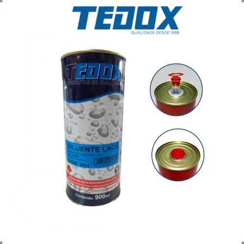 Diluente Laca 900ml da TEDOX Thinner Solvente Lacas Nitrocelulose Acrílicas Seladores Limpeza Pincéis Marcenarias Móveis
