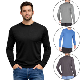 Camisa masculina blusa manga longa segunda pele malha fria