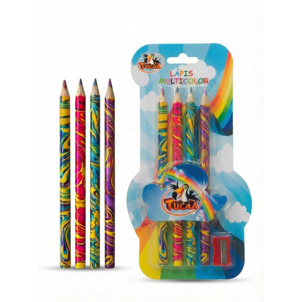 Lápis Jumbo Multicolor Tucaa – 4 Unidades