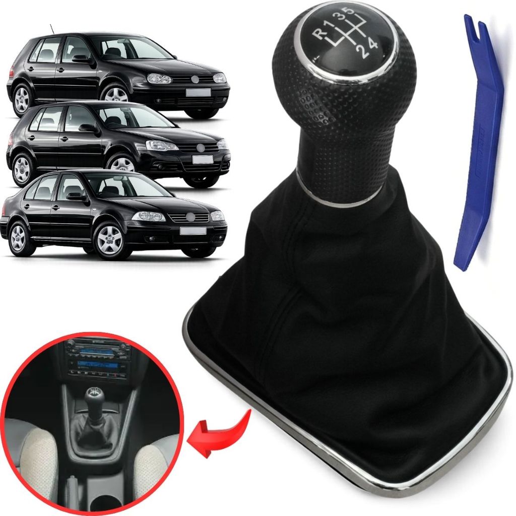 Manopla Bola De Cambio Manual Alavanca Com coifa Para Vw Bora Golf 2000 a 2012 Todos