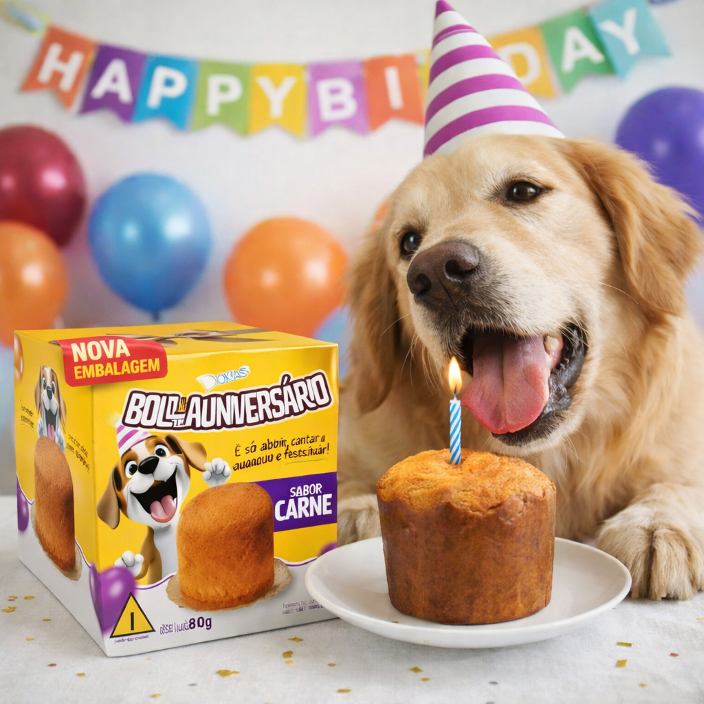 Bolo de aniversário para Cães Sabor Carne Doogs 80grs