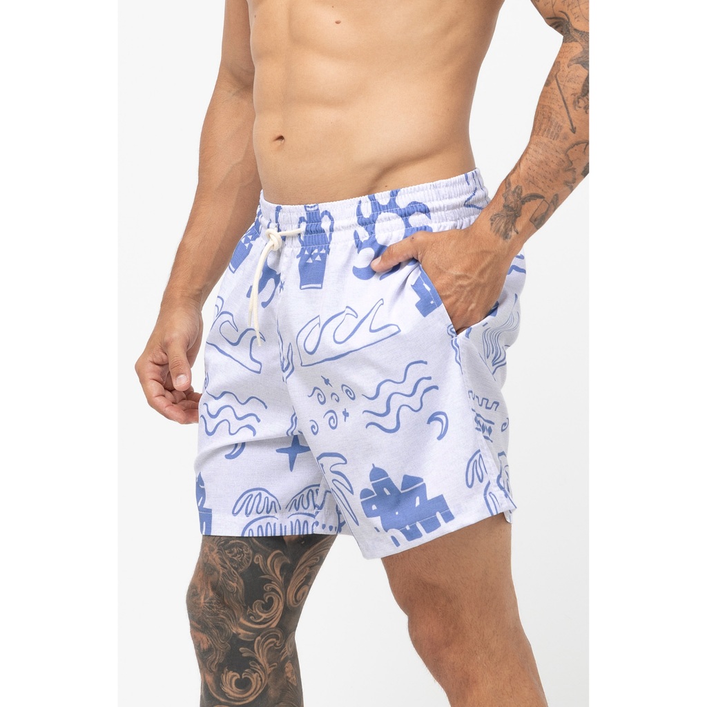 Short Masculino Rota do Mar Básico Estampado Super Confortável Secagem Rápida Praia Leve · foto 2