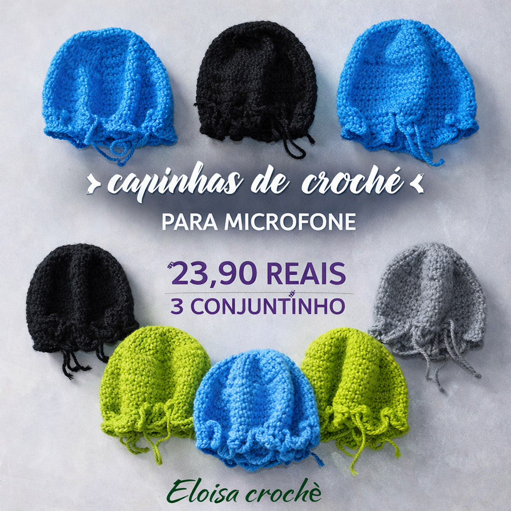 3PCs Capinhas de crochê para microfones (Promoção Limitadas)