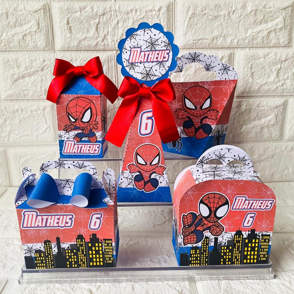 Kit Festa Homem Aranha Baby , Personalizados Lembrancinhas Caixinhas para festas PEGUE E MONTE