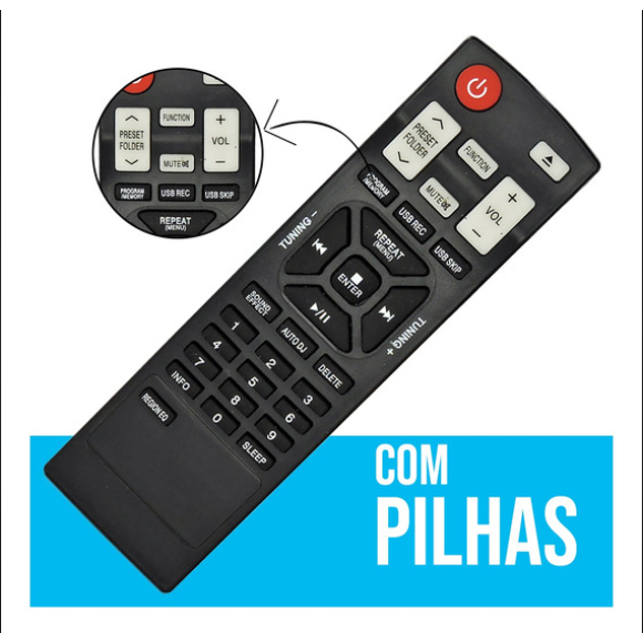 Controle Remoto Compatível C/ Som LG Modelo Mcd605 Mcd606 Mct-705 Mct-806 Novo