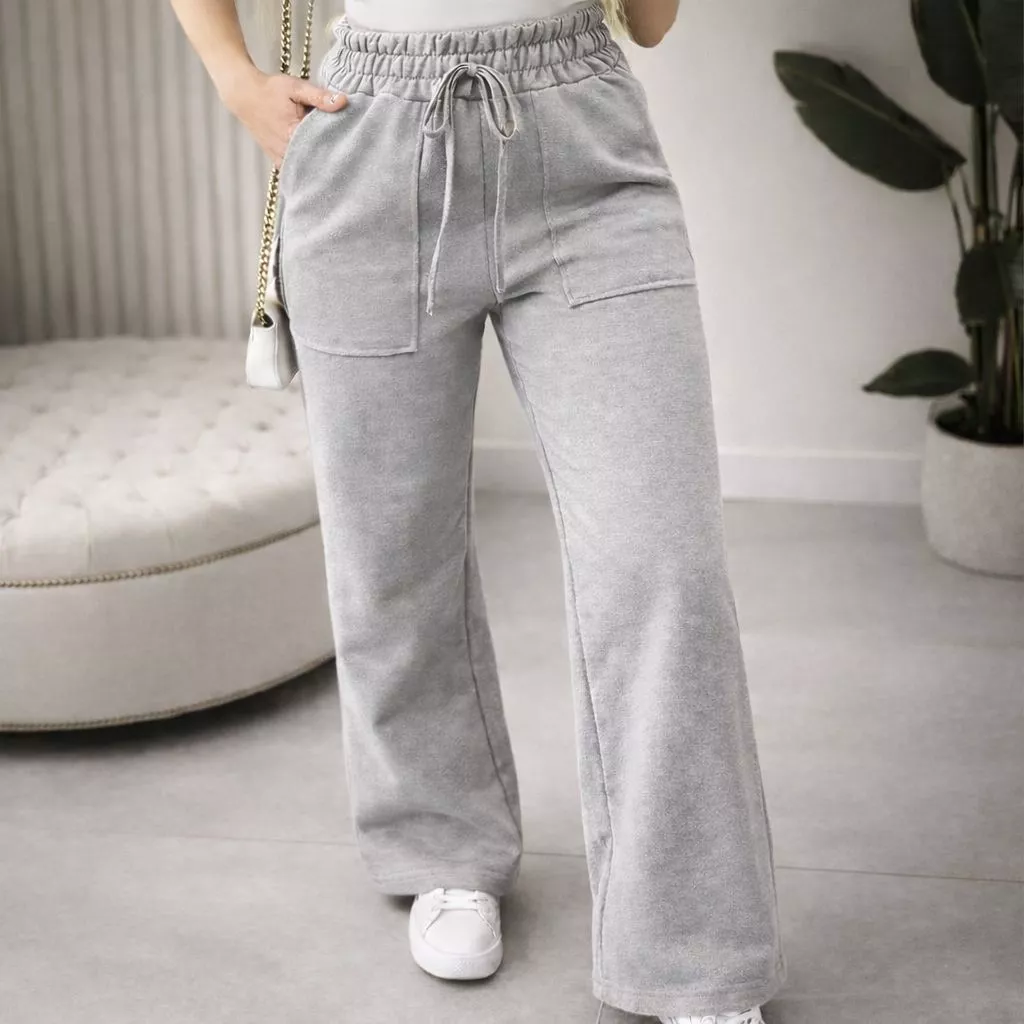 Calça Feminina Pantalona  Moletom Leve e Confortável