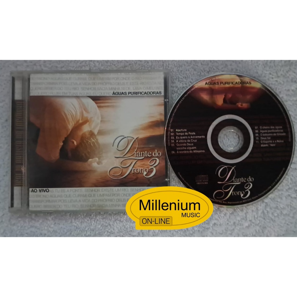CD Diante Do Trono 3 Águas Purificadoras 2000 Original Gravadora Colecionador Ótimo Estado