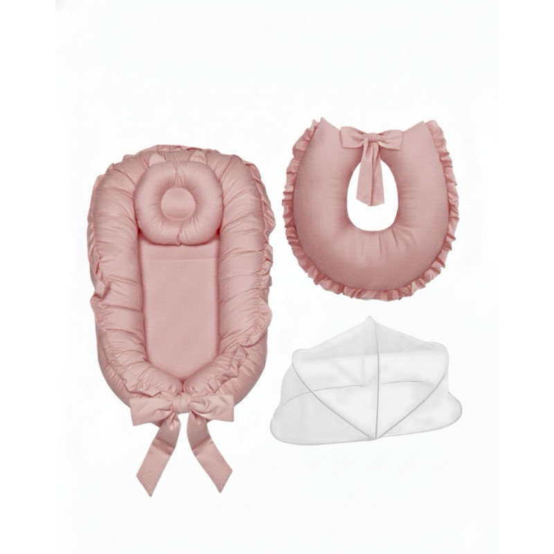 Kit Ninho com Mosquiteiro e Almofada de Amamentação