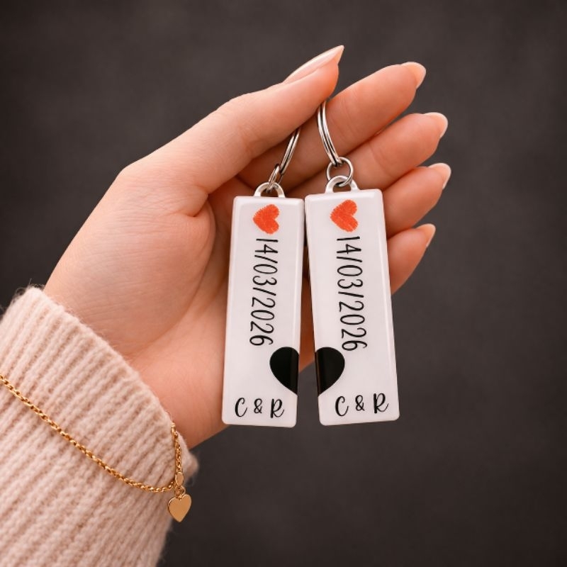 Chaveiro Personalizado Casal Data Especial Iniciais namorados amor frases nomes em Oferta na Shopee